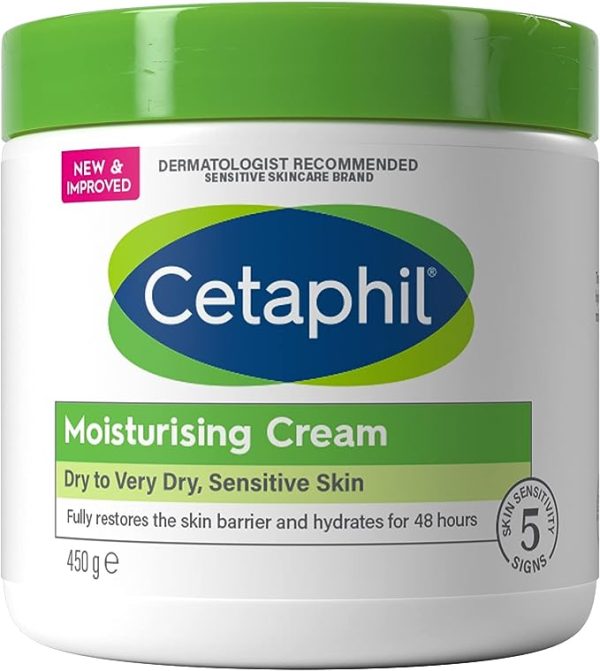 Cetaphil Body Moisturiser, 450g, Moisturising Cream For Dry to Very Dry, Sensitive Skin, With Niacinamide & Vitamin E