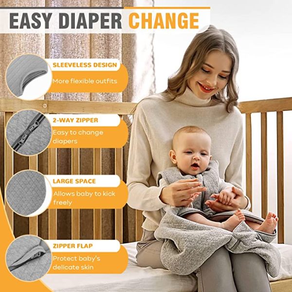 Baby Sleeping Bag 0-6 Months 100% Cotton TOG 2.5 Winter Toddler Sleep Sack Wearable Blanket